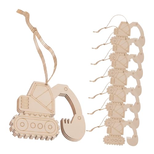 SOIMISS 1 Satz Hängende Holzscheiben Ausstechformen Bagger Design für DIY Bastelprojekte Unvollendete Holzplatten für Kreative Dekorationen und Partybedarf von SOIMISS