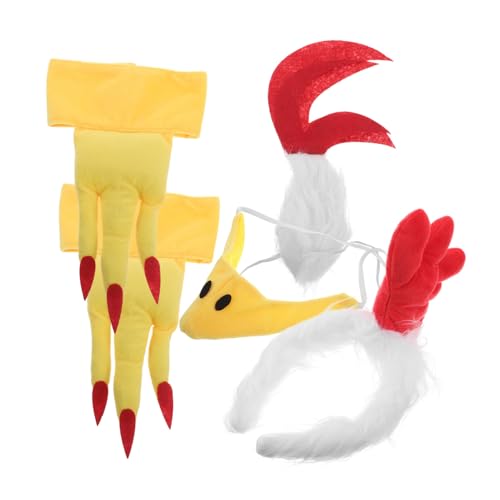SOIMISS 1 Satz Hahn-anziehset Küken-stirnband Hühnerstirnband Hahn-stirnband Lustig Küken Kostüm Leistung Huhn Kostüm Für Erwachsene Hahn-haarbänder Küken-kostüm-hut Hühnerkostüm Stoff von SOIMISS