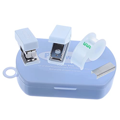 SOIMISS 1 Satz Handwerkzeugkasten büroartikel büromaterial Papierwerkzeug büro zubehör bürozubehör statiko klebeband Sammelalbum Bastelwerkzeuge für Scrapbooking Hefter Locher Metall Blue von SOIMISS