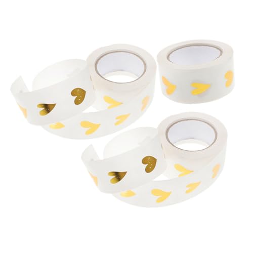SOIMISS 1 Satz Herzförmige Selbstklebende Etiketten Transparente Goldfolie Aufkleber Für Umschläge Hochzeiten Und Diy Projekte Rolle 3rollen von SOIMISS