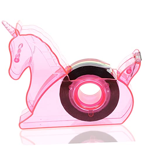 SOIMISS 1 Satz Klebeband Abroller mit Cutter Tragbarer Kawaii Tape Dispenser für Schule Büro und Zuhause Multifunktionaler Klebebandhalter Einhorndesign für Schüler und Bastelarbeiten von SOIMISS