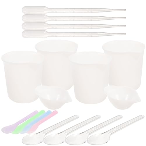 SOIMISS 1 Satz Teiliges Silikon Messbecher Set für Epoxidharz Mischbecher und Rührstäbchen für DIY Bastelprojekte Leicht zu Reinigen und Wiederverwendbar für Wiederverwendbar von SOIMISS