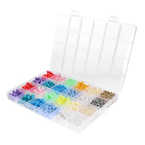 SOIMISS 1 Schachtel Acrylperlen Farbige Spacer Perlen mit DIY Schmuck Zubehör für Armbänder Halsketten Ohrringe Bastelperlen Zubehör für Kreative Schmuckherstellung von SOIMISS