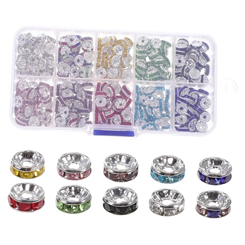 SOIMISS 1 Schachtel Bunte Eisen Spacer Perlen für DIY Schmuckherstellung Armbänder Basteln mit Glatter Oberfläche und Langlebigem Material zum Auffädeln und Verzieren von Perlenarmbändern von SOIMISS