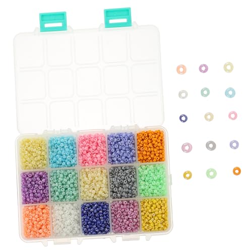 SOIMISS 1 Schachtel Bunte Glasperlen mit Kleinen DIY Schmuckperlen zum Auffädeln für Armbänder und Basteln Transparente Lose Perlen für Einfache Handarbeit von SOIMISS