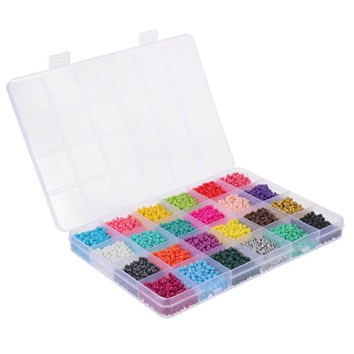 SOIMISS 1 Schachtel Farben Glasperlen DIY Schmuckperlen Armband Schmuckherstellung Bastelperlen für Tägliche Verwendung und Dekorative Bastelarbeiten von SOIMISS