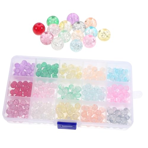SOIMISS 1 Schachtel Glasperlen Farbige Lose Glasperlen Stabile DIY Schmuckperlen für Armbänder Halsketten Leicht Bruchsicher zum Auffädeln und Basteln von SOIMISS