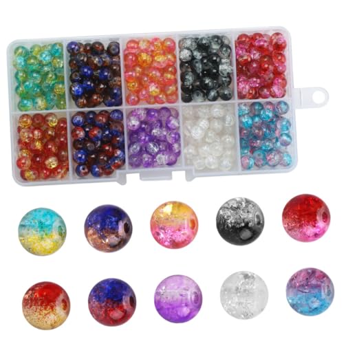 SOIMISS 1 Schachtel Glasperlen Rund Fächer Box DIY Schmuckherstellung Bastelperlen für Armbänder Halsketten und Dekoration Robuste Glasperlen zum Auffädeln und Kreativgestalten von SOIMISS