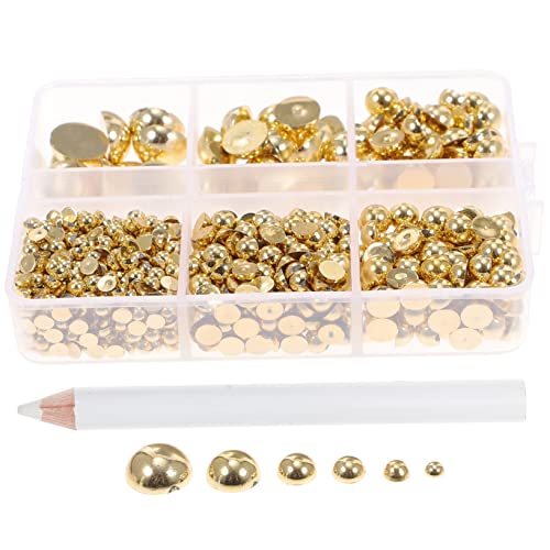 SOIMISS 1 Schachtel Halbrunde Perlen Loose Beads Set für DIY Schmuck Bastelarbeiten Nail Art Teilig für Kreative Projekte und Persönliche Dekorationen von SOIMISS