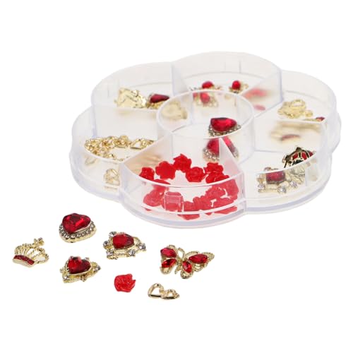 SOIMISS 1 Schachtel Herzförmige Strass Nagel Charms aus Langlebiger Legierung Funkelnde Nail Art Accessoires für Valentinstag Hochzeit und DIY Maniküre Glamouröse Schmuckdekoration für von SOIMISS