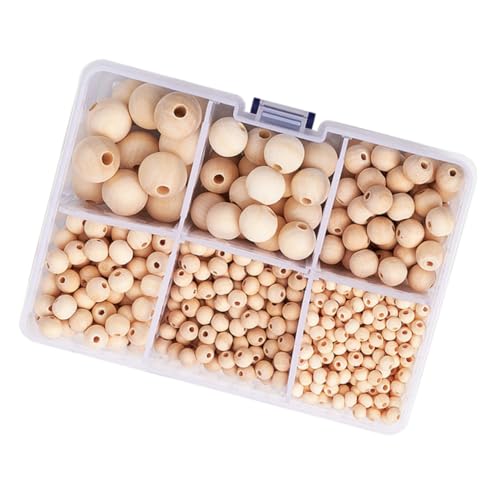 SOIMISS 1 Schachtel Holzperlen Fach Box Naturholz DIY Bastelperlen mit Glatter Oberfläche zum Auffädeln Schmuckherstellung Armbänder Girlande Bastelset für Handwerk DIY Supplies von SOIMISS
