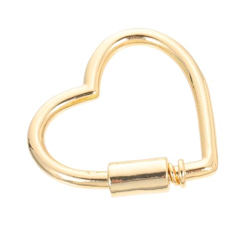 SOIMISS 1 Stück Herzförmiger Abbaus Anhänger Karabiner rostfrei Oh Schmuck Schlüssel giteer safe herzform Halskettenverschluss Herz-Schloss-Charme Halskette mit Zaubernögern Kupfer Golden von SOIMISS
