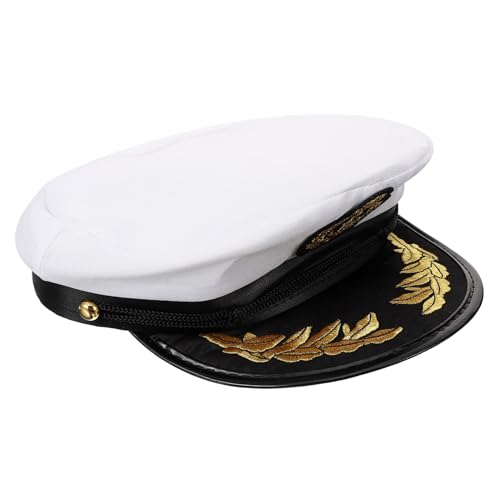 SOIMISS 1 Stück Marine Kostümmütze Seeleute weißer Seemannshut Nautisches Kostüm Meereskappe Kappen Kapitäne matrosenmützen white cap Marinehut Admiral Hut Matrosenhut allgemeiner Hut von SOIMISS