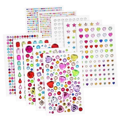 SOIMISS 10 Blatt Selbstklebende Strass Schmuck Sticker Glitzersteine Bastelsticker für Vielseitig Verwendbare Edelstein Aufkleber Rückstandslos Entfernbar Kreative Bastelidee für Mädchen SOIMISS 10 Blatt Selbstklebende Strass Schmuck Sticker Glitzersteine Bastelsticker für Vielseitig Verwendbare Edelstein Aufkleber Rückstandslos Entfernbar Kreative Bastelidee für Mädchen von SOIMISS