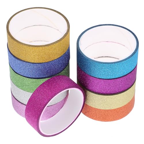 SOIMISS 10 Rollen DIY Glitzer Washi Tapes Farben Selbstklebende Bastelbänder für Handarbeiten Journaling und Scrapbooking Dekorative Klebebänder für Kreative Projekte von SOIMISS