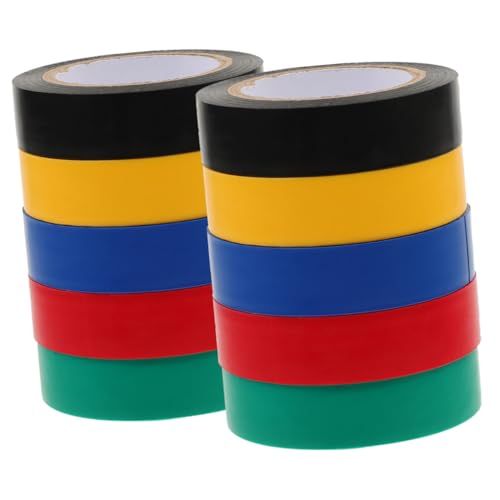 SOIMISS 10 Rollen Farbige Elektro Isolierbänder Wasserdichtes PVC Klebeband für und Außenanwendungen Teiliges Farben Hohe Haftkraft für Elektrische Isolierung von SOIMISS