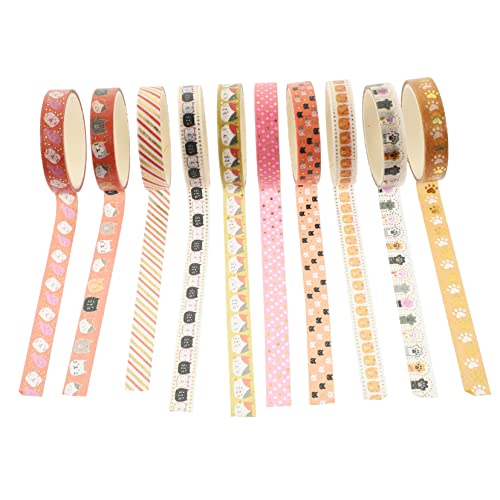 SOIMISS 10 Rollen Kawaii Haustier Washi Tape Dekoratives Klebeband für Scrapbooking DIY Handwerk Tagebuch und Geschenkverpackung Hochwertiges Leicht Abziehbares Masking Tape mit Klaren von SOIMISS