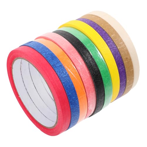 SOIMISS 10 Rollen Masking Tape für Malerarbeiten Farbenfrohes Leicht Abziehbares Klebeband für Kunsthandwerk Scrapbooking und Fahrzeugmaskierung für und Außendekoration von SOIMISS