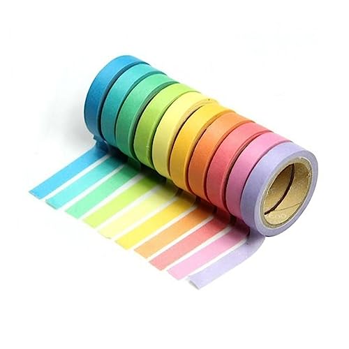 SOIMISS 10 Rollen Regenbogenband ästhetisches Washi-Tape Dekoratives Washi Tape japanisches Washi Tape bunte Washi-Tapes Dekoratives Klebeband farbige Washi-Tapes Buntes Washi-Klebeband von SOIMISS