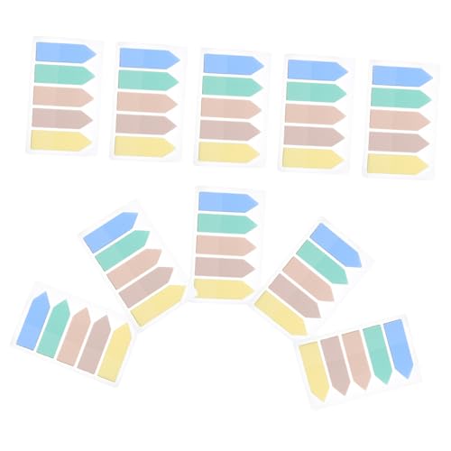 SOIMISS 10 Sätze Haftnotizen Transparente Selbstklebende Index Tabs für Bücher Praktische Lesezeichen Pastellfarbenen Pfeilmarkierungen für Notizen und Seitenmarkierung von SOIMISS