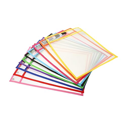 SOIMISS 10 Stück Abwischbare Transparente Datei Taschen für Wiederverwendbare PVC Dry Erase Hüllen für Schule und von Schreibfähigkeiten von SOIMISS