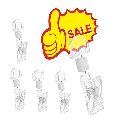 SOIMISS 10 Stück Acryl Etikettenhalter für Preisschilder Rotierbare Clip Halter für Restaurants Supermärkte und Einzelhandel für Beschilderung und Einfache Handhabung von SOIMISS