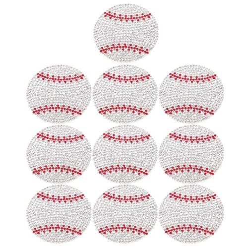 SOIMISS 10 Stück Baseball-aufbügler: Glitzernde Baseball-aufbügler, Diy-strass-applikationen Für Jacken, Hüte Und Schuhe Für Eine Langanhaltende Dekoration von SOIMISS