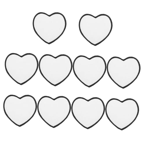 SOIMISS 10 Stück Blanko Bügelpatches zum Aufbügeln Weiße Bestickte Stoffapplikationen mit Schwarzem Rand DIY Stickflecken für Pullover Vielseitig Einsetzbar zur Reparatur und von SOIMISS