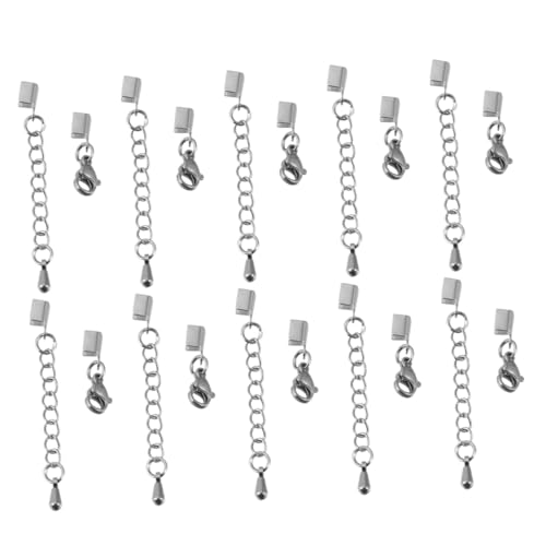 SOIMISS 10 Stück Edelstahl Lobster Verschlüsse mit Klemmschließen Robuste Armband Lederband Verschlüsse für DIY Schmuckherstellung Geeignet für Lederkordeln und Halsketten von SOIMISS