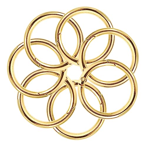 SOIMISS 10 Stück Federschnalleschlüsselring Schlüsselanhänger-ring-kit Schlüsselringe Plattiert Teilt Rostfrei Wohnung Klein Ö Schnappen Farbig Reifen Bunt Golden Legierung von SOIMISS