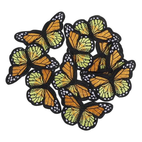 SOIMISS 10 Stück Große Gelbe Schmetterling Bügelflicken Bestickte Stoffapplikationen zum Aufbügeln Vielseitige Diy Kleidungsreparatur und Dekoration für Jacken Taschen und Hüte von SOIMISS