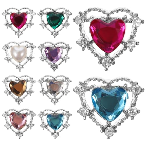SOIMISS 10 Stück Herz Nagel Charms mit Strass Maniküre Schmuck Zubehör für DIY Nagelkunst Premium für Kreative Nageldekoration und Bastelarbeiten Zufällige Farbe Zufällige Farbe SOIMISS 10 Stück Herz Nagel Charms mit Strass Maniküre Schmuck Zubehör für DIY Nagelkunst Premium für Kreative Nageldekoration und Bastelarbeiten Zufällige Farbe Zufällige Farbe von SOIMISS