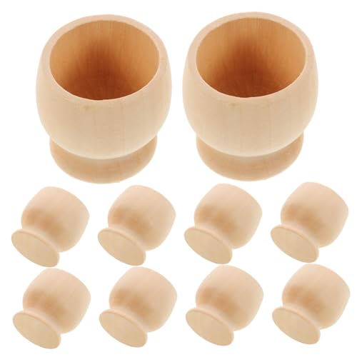 SOIMISS 10 Stück Holz Eierbecher zum Bemalen DIY Ostern Dekoration Glatte Oberfläche Kinderfreundlich Kleine Eierständer für Kreative Bastelprojekte von SOIMISS