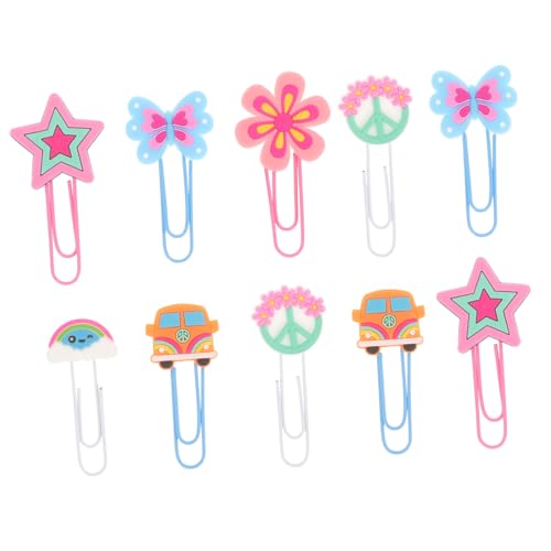 SOIMISS 10 Stück Kawaii Buchzeichen Büroklammern Vintage Hippy Papierclips für Dekorative Kleine Vielseitig Einsetzbar für Unterlagen und Fotos SOIMISS 10 Stück Kawaii Buchzeichen Büroklammern Vintage Hippy Papierclips für Dekorative Kleine Vielseitig Einsetzbar für Unterlagen und Fotos von SOIMISS