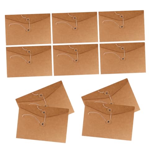 SOIMISS 10 Stück Kraftpapier Dokumententaschen aus Dickem Kraftpapier mit Schnurverschluss Robuste Braune Aktenordner zur Sicheren Aufbewahrung und Organisation Wichtiger Unterlagen von SOIMISS