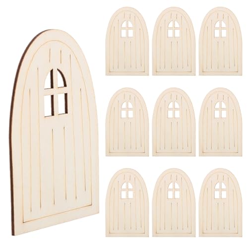 SOIMISS 10 Stück Kreative Unbemalte Holz Türen für Diy Projekte Miniatur Türen und Fensterdekoration Holzdeko für Feenhäuser und Bastelarbeiten von SOIMISS