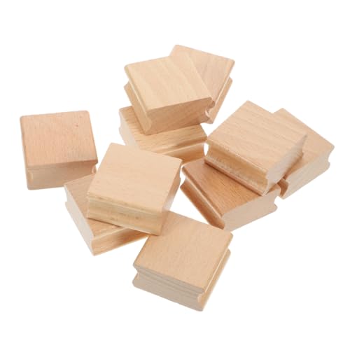 SOIMISS 10 Stück Leere Holzstempel Buchenholz für DIY Bastelarbeiten Präzises Schnitzen für Scrapbooking Robuste Stempel mit Rillen für Kreative Designs von SOIMISS