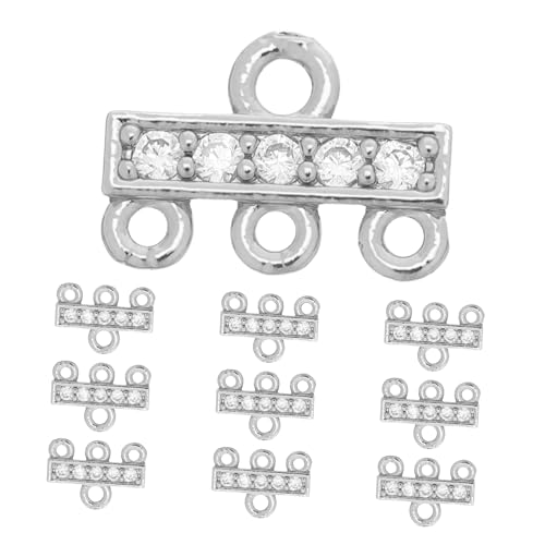 SOIMISS 10 Stück Mehrreihige Halsketten Verschluss Schmuckverbinder mit Zirkonia Mehrfachketten Trenner für DIY Armband Ketten Stabiler Verlängerer in Silber SOIMISS 10 Stück Mehrreihige Halsketten Verschluss Schmuckverbinder mit Zirkonia Mehrfachketten Trenner für DIY Armband Ketten Stabiler Verlängerer in Silber von SOIMISS