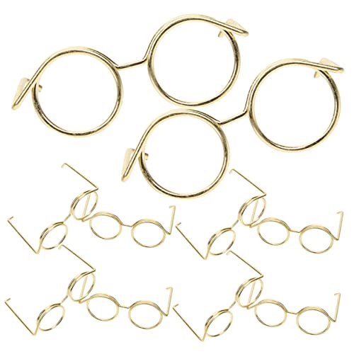 SOIMISS 10 Stück Mini-Brillenspielzeug ferngläser kinderferngläser kinderbrille Brillenrahmen Puppe Mini-Brille Puppenbrille Minibrille für Puppen Puppe Metall Golden von SOIMISS