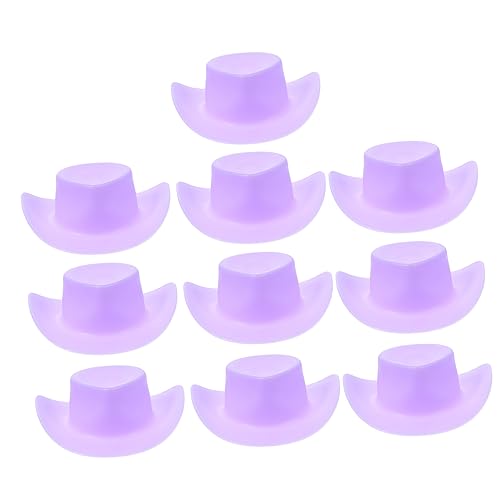 SOIMISS 10 Stück Mini-Cowboyhut doll Accessories Puppenhut Mini-Cowboy-Hut- kleine Hüte zum Basteln Kappe Minihüte zum Basteln kleine Hüte für Kuchendekor Violett von SOIMISS