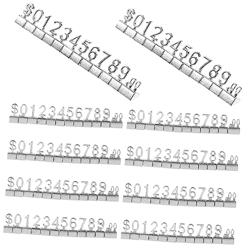 SOIMISS 10 Stück Preisschild bunt Zeigen Digitale Zahlen zur Bingo-Anzeige Gold Jungtier groß preisaufsteller nummerschild preisanzeigewürfel für schmuck Preisanzeigetafel Legierung Silver von SOIMISS