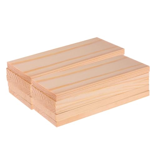 SOIMISS 10 Stück Rechteckige Kiefernholzplatten für DIY Bastelprojekte Modellbau und Schulprojekte Unvollendete Holzplatten für Kreative Anwendungen und Heimdekoration von SOIMISS