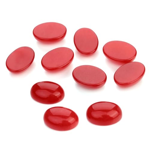SOIMISS 10 Stück Rote Ovale Steine für DIY Schmuckherstellung Einzigartige Bastelzubehör für Kreative Projekte Passend für Ohrringe und Mehr von SOIMISS