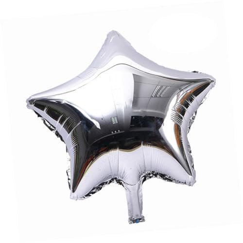 SOIMISS 10 Stück Silbergraue Pack Fünfzackige Folienballons für Valentinstag Hochzeit Geburtstag Helium Ballons zur Dekoration von SOIMISS