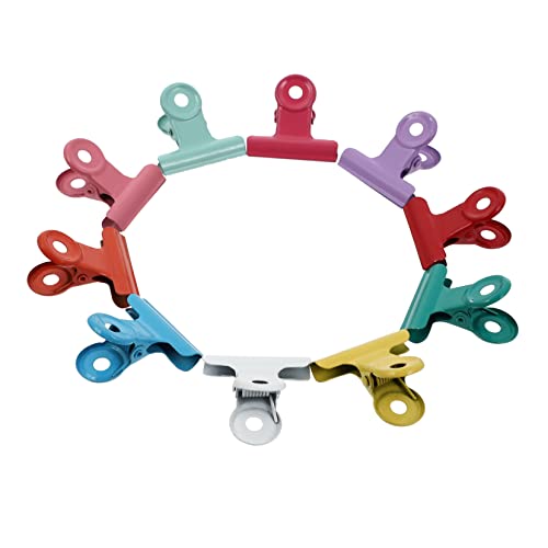 SOIMISS 10 Stück Snackbeutelverschluss Clips Bunte Metall Clips mit Löchern für Lebensmittel Wiederverschließbare Tütenklammern Frischhalten von Snacks und Beuteln von SOIMISS