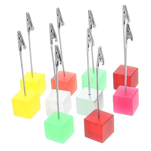 SOIMISS 10 Stück Teiliges Bunte Würfel Fotohalter Tischkartenhalter Vielseitig Einsetzbar für Hochzeit Sitzplatzkarten Memo Clips Stabiler Stand Kompakt und Farbenfroh von SOIMISS