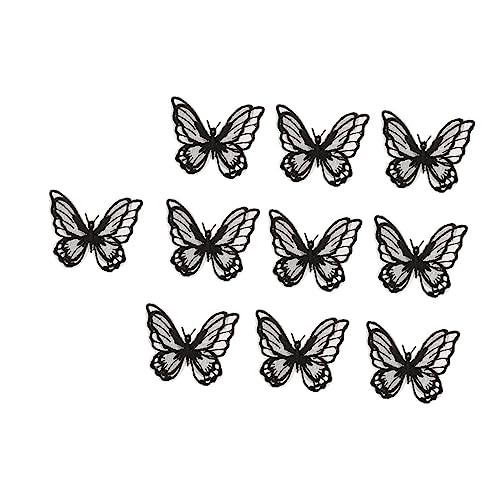 SOIMISS 10 Stück Teiliges Double Layer Lace Appliques Schwarze Stickerei Patches für DIY Kleidung Einfach zu Verwenden für Jede Materialart von SOIMISS