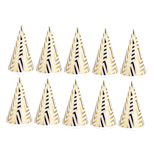 SOIMISS 10 Stück Teiliges Geburtstagsmützen für Goldene Papier Dreieckshüte mit Wellenstreifen Sicherer Sitz und Dekorativ als Partyhut und Fotorequisite für Kindergeburtstag SOIMISS 10 Stück Teiliges Geburtstagsmützen für Goldene Papier Dreieckshüte mit Wellenstreifen Sicherer Sitz und Dekorativ als Partyhut und Fotorequisite für Kindergeburtstag von SOIMISS