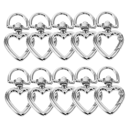 SOIMISS 10 Stück Teiliges Herzförmige Karabiner Schlüsselanhänger Silberfarbene Federclips für DIY Basteln Robuste Metallverarbeitung Kompakt und Vielseitig für Taschen Schlüssel und SOIMISS 10 Stück Teiliges Herzförmige Karabiner Schlüsselanhänger Silberfarbene Federclips für DIY Basteln Robuste Metallverarbeitung Kompakt und Vielseitig für Taschen Schlüssel und von SOIMISS