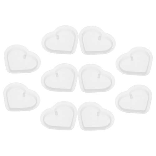 SOIMISS 10 Stück Teiliges Herzform Silikonform für Resin Gießen Flexible Langlebige Liebe Anhänger Formen für DIY Schlüsselanhänger Halsketten Vielseitig Einsetzbar mit Epoxidharz Wachs von SOIMISS